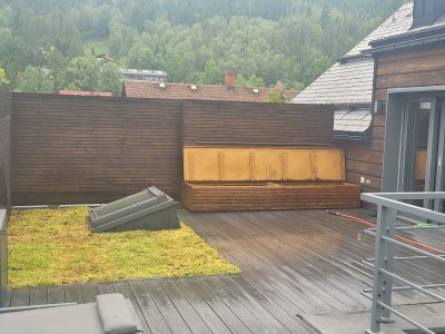 zielony dach na tarasie